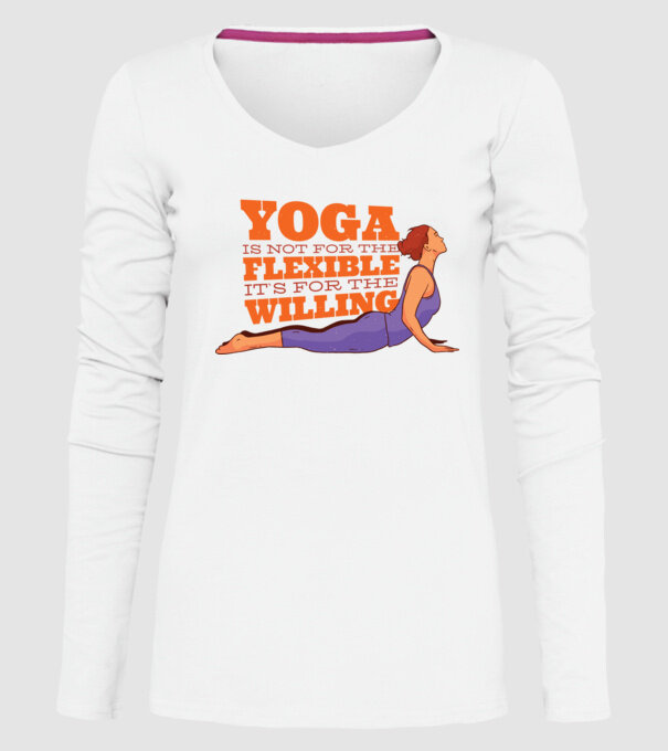 yoga perseverență model alb pe tricou