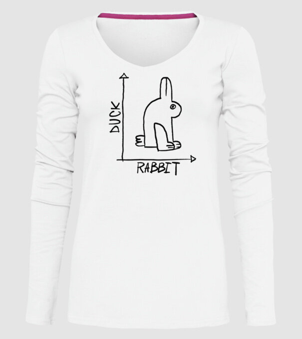 Rață vs Iepure model alb pe tricou