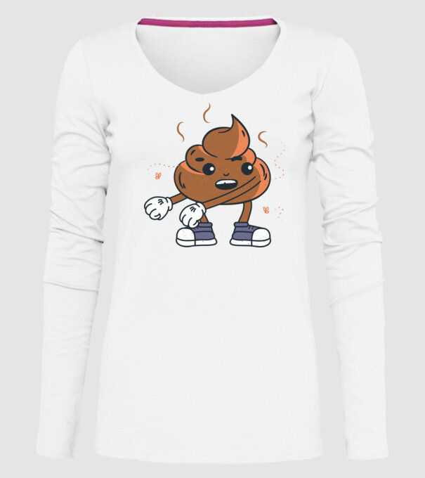 Căcat DAB model alb pe tricou