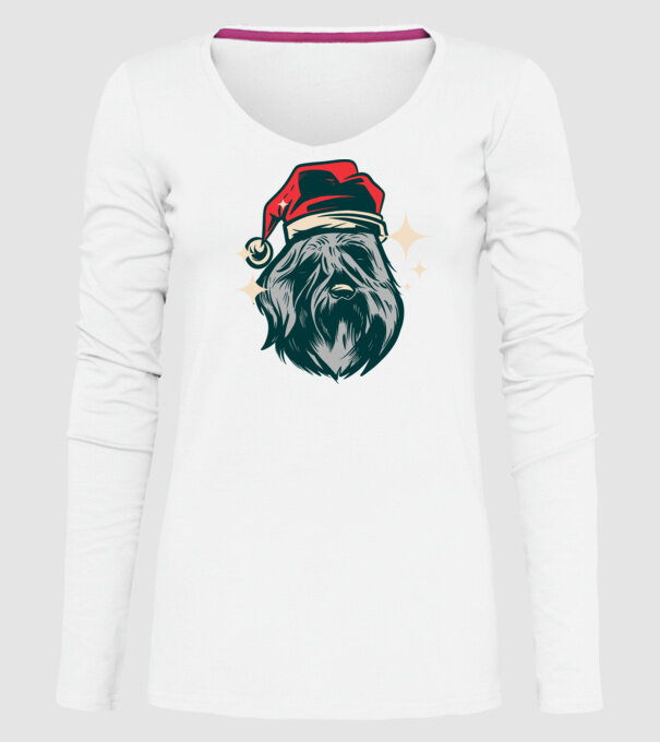 Câine de Crăciun model alb pe tricou