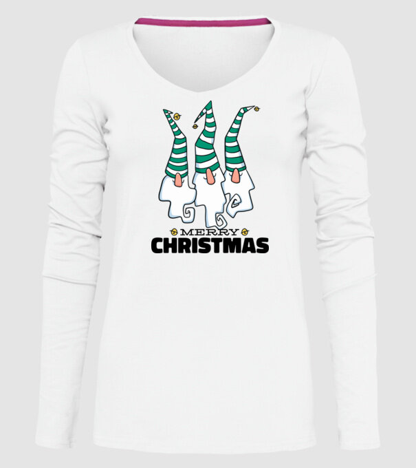 Elfi de Crăciun - Crăciun Fericit model alb pe tricou