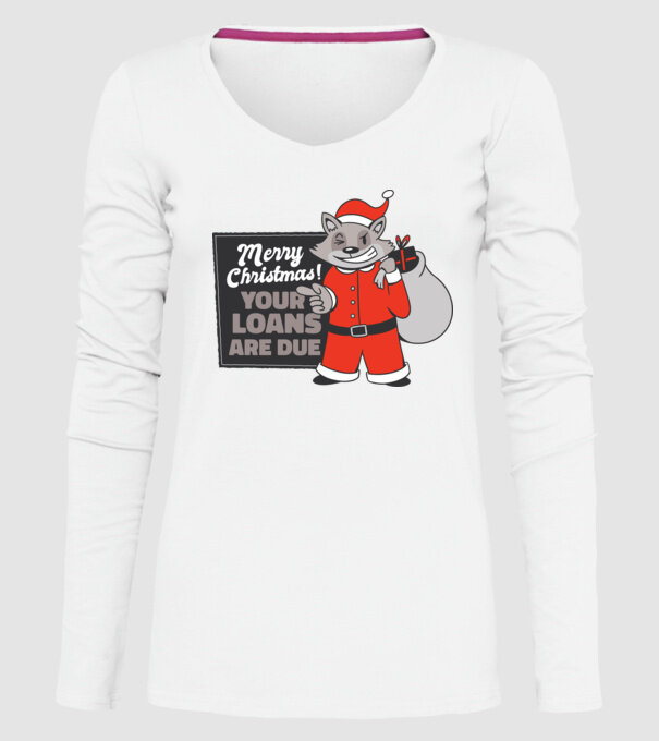 Raton de Crăciun model alb pe tricou