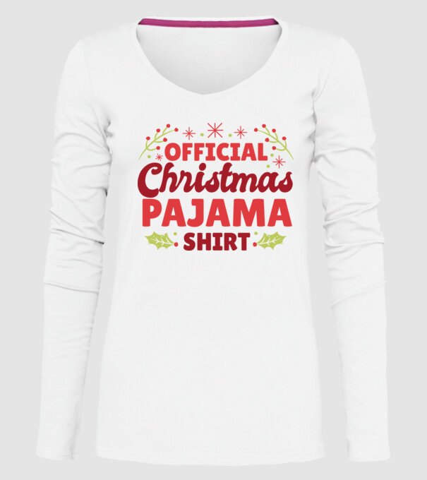 Pijama de Crăciun model alb pe tricou