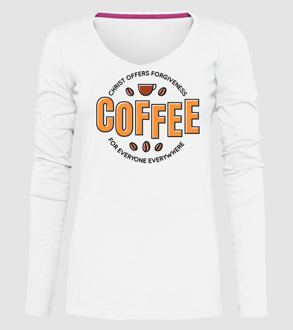 Cafea Iertare model alb pe tricou