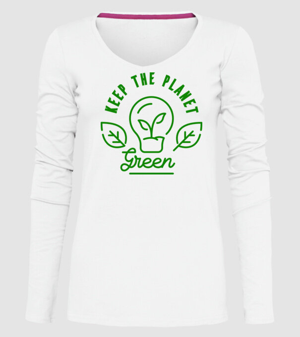 Keep The Planet Green - Ziua Pământului model alb pe tricou