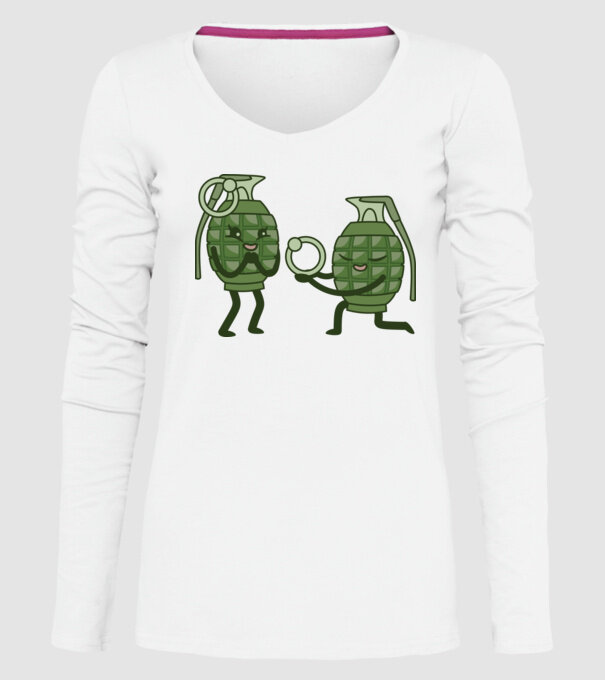 Grenadă de mână Cerere în căsătorie Dragoste model alb pe tricou