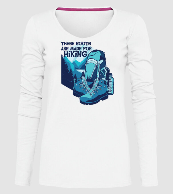 Bocanci de drumeție model alb pe tricou