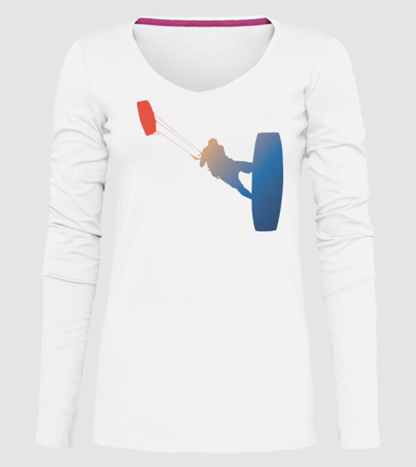 Kite Surfer model alb pe tricou