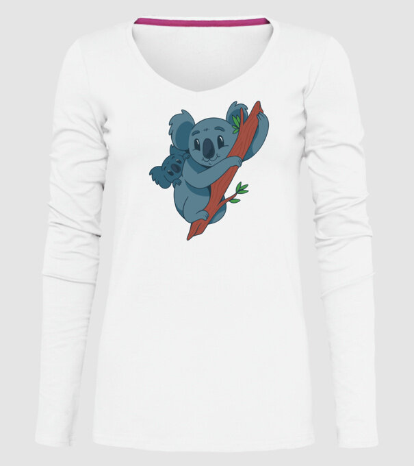 Coala model alb pe tricou