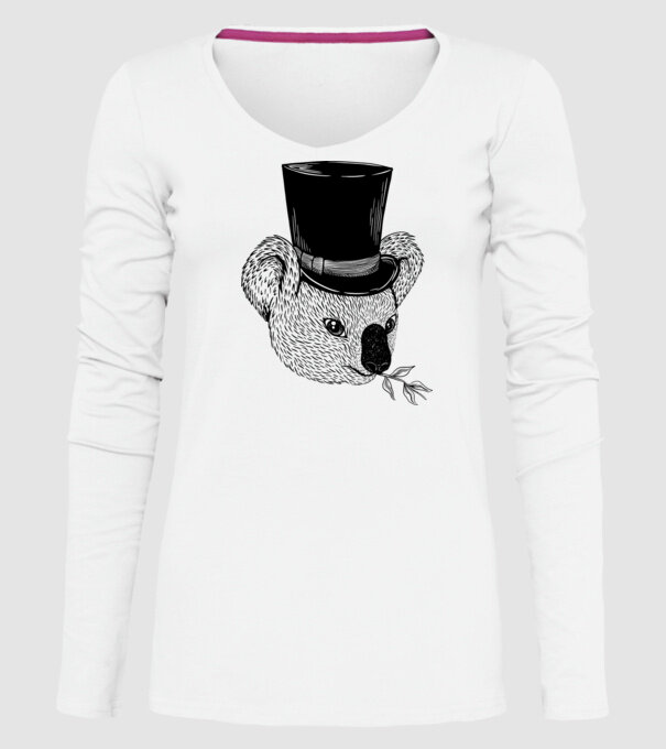 Cilindru Koala model alb pe tricou