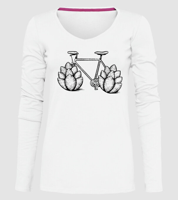 Bicicletă Hamei model alb pe tricou