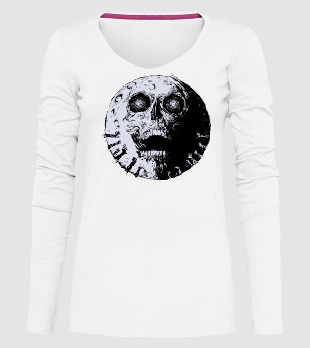 Craniu Lună model alb pe tricou