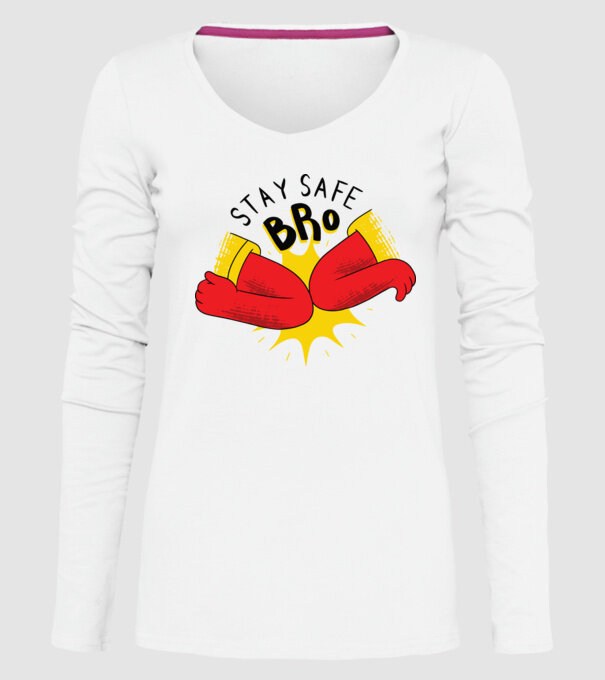 Coronavirus Salut cu cotul model alb pe tricou