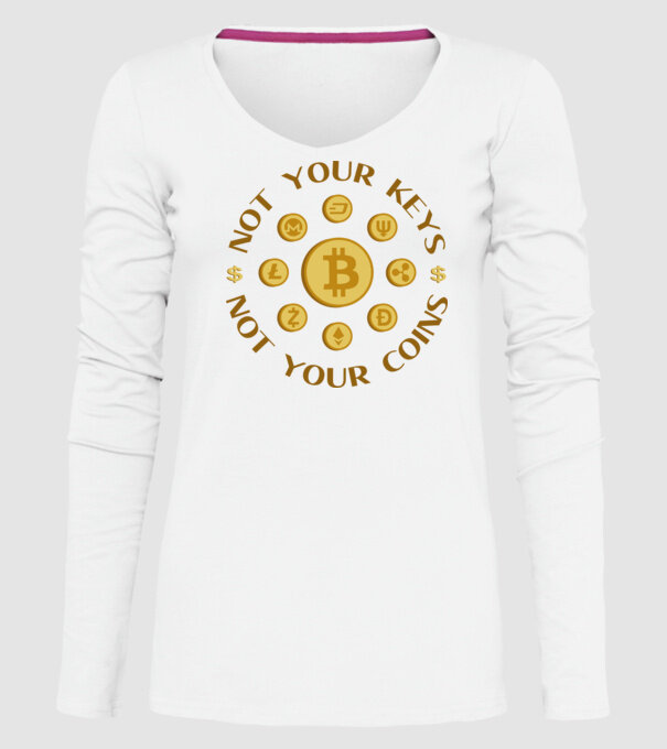 Criptomonede model alb pe tricou