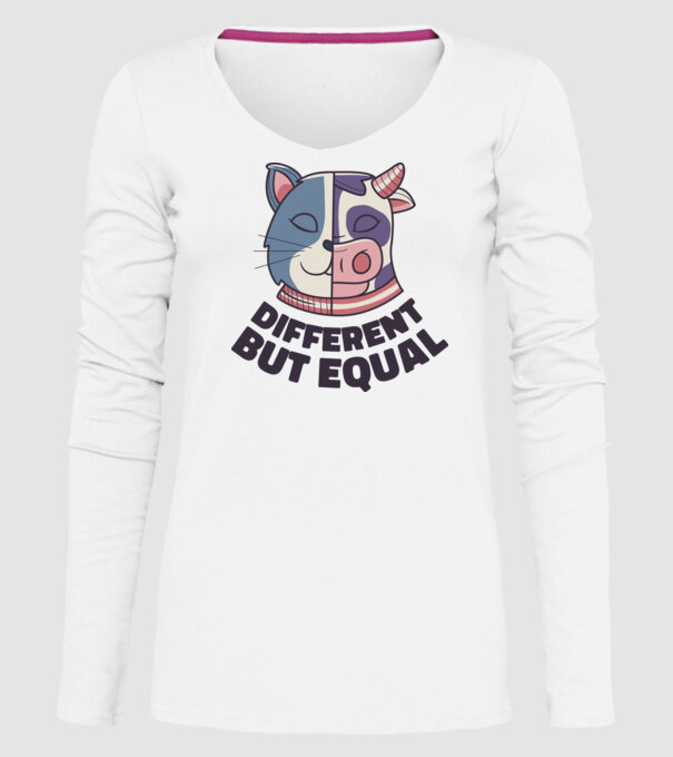 Diferit, dar egal model alb pe tricou