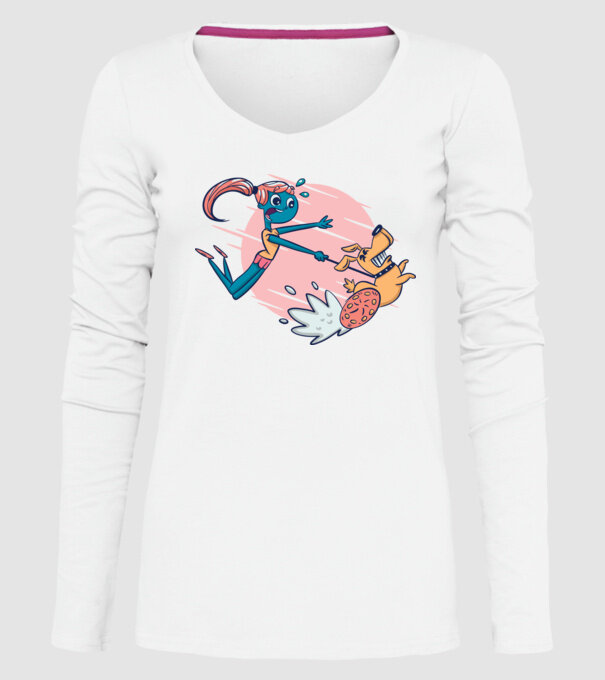 Plimbarea câinilor model alb pe tricou