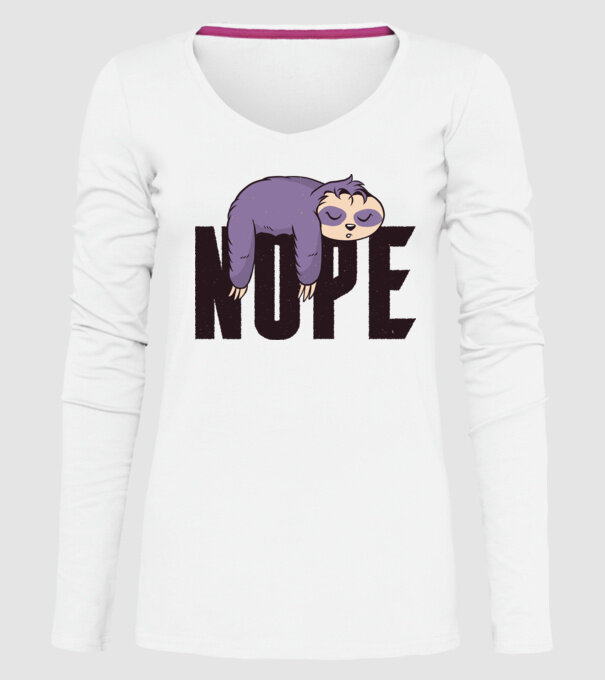 Leneș Nope model alb pe tricou