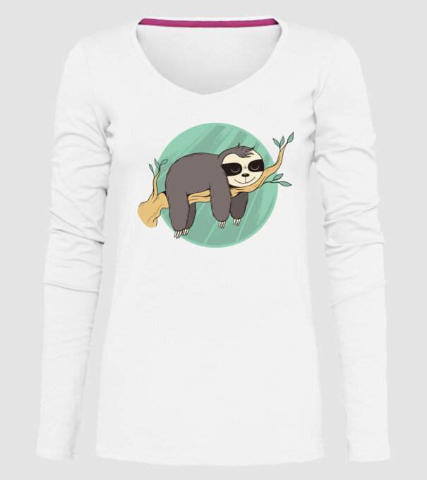 Leneș odihnă model alb pe tricou