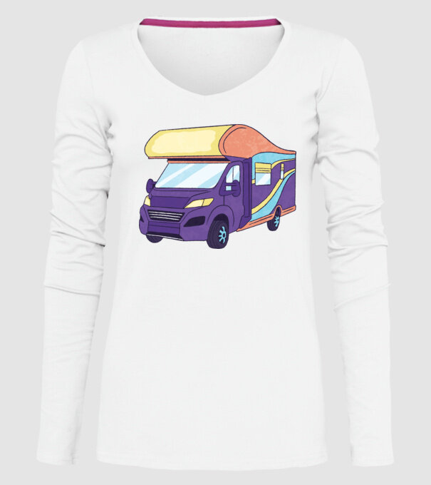 Autorulotă model alb pe tricou