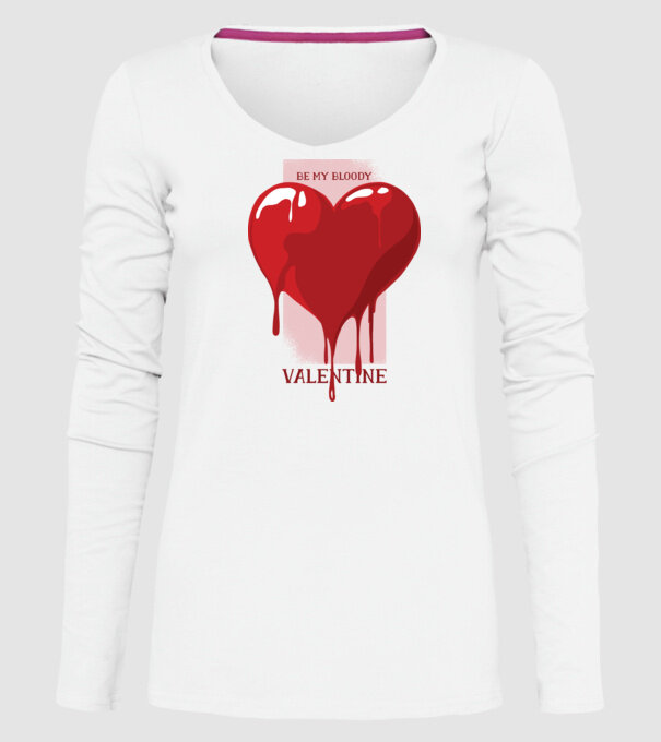 Fii dragostea mea - Be my bloody Valentine model alb pe tricou