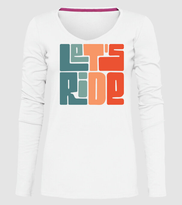 'Let''s Ride - Snowboard' model alb pe tricou