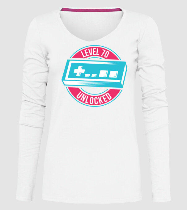Level 70 Unlocked 70th Birthday model alb pe tricou