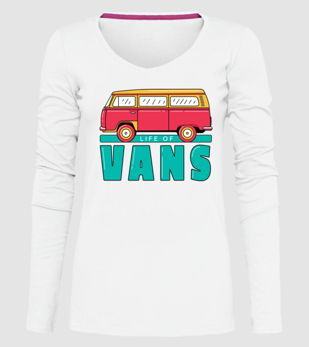 Life of Vans model alb pe tricou