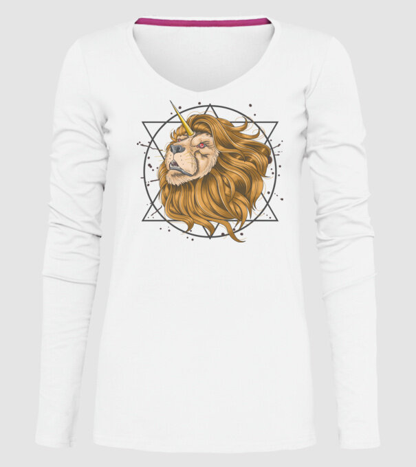 lion unicorn model alb pe tricou