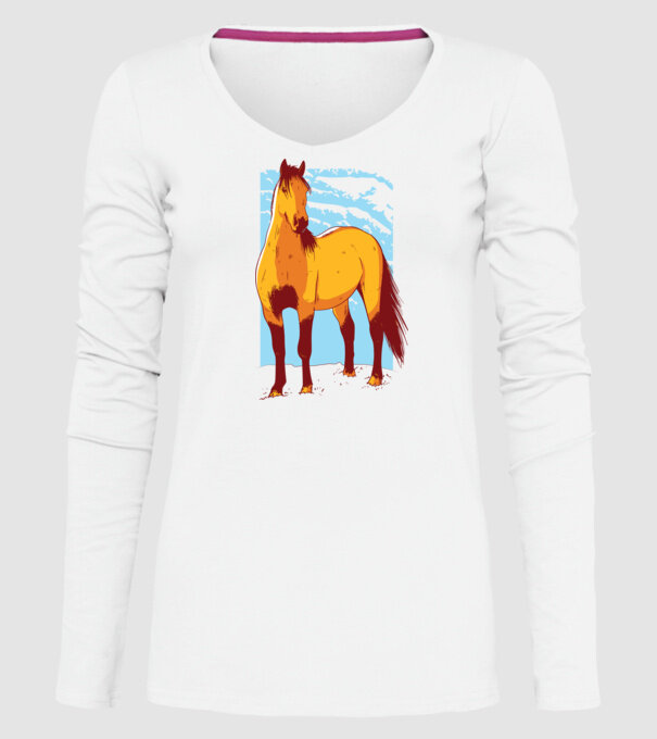 Cal - pentru călăreți model alb pe tricou