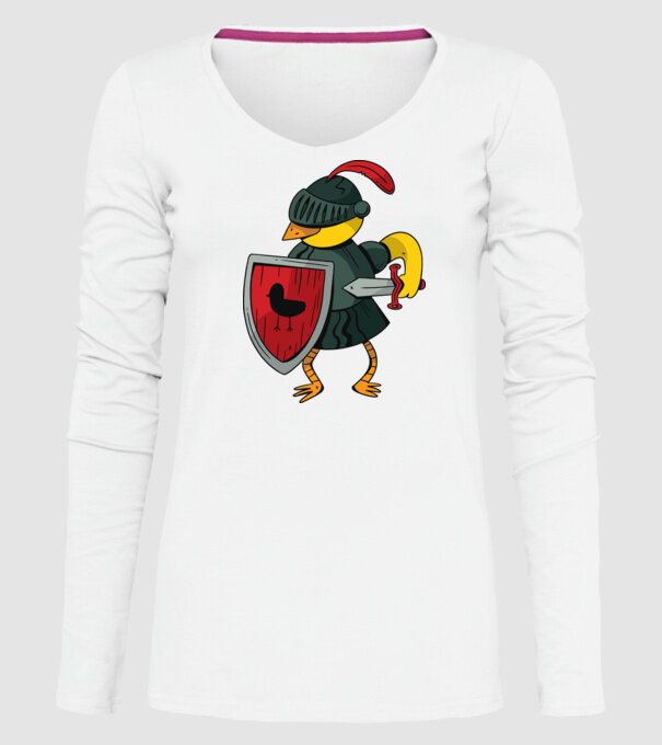 Cavaler Pasăre model alb pe tricou