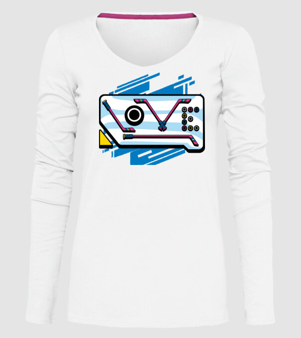 Love Hockey model alb pe tricou
