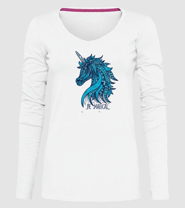 Unicorn magic model alb pe tricou