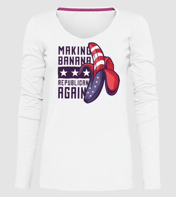 Make Banana Republican Again model alb pe tricou