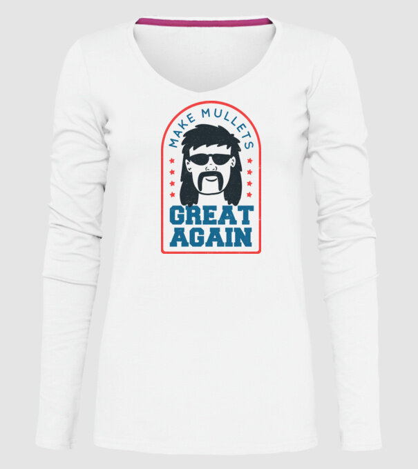 Make Mullets Great Again model alb pe tricou