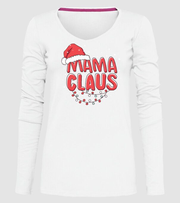 Mama Claus model alb pe tricou