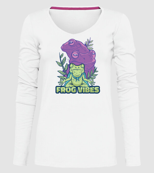 Broasca meditatoare model alb pe tricou
