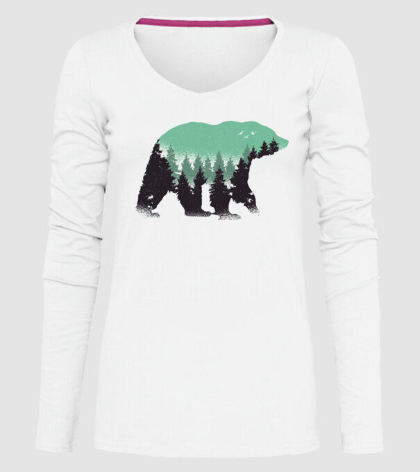 Urs pădure Natură tricou model alb pe tricou