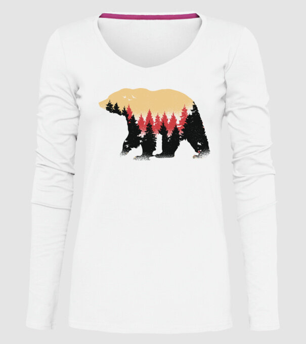 Urs Natură model alb pe tricou