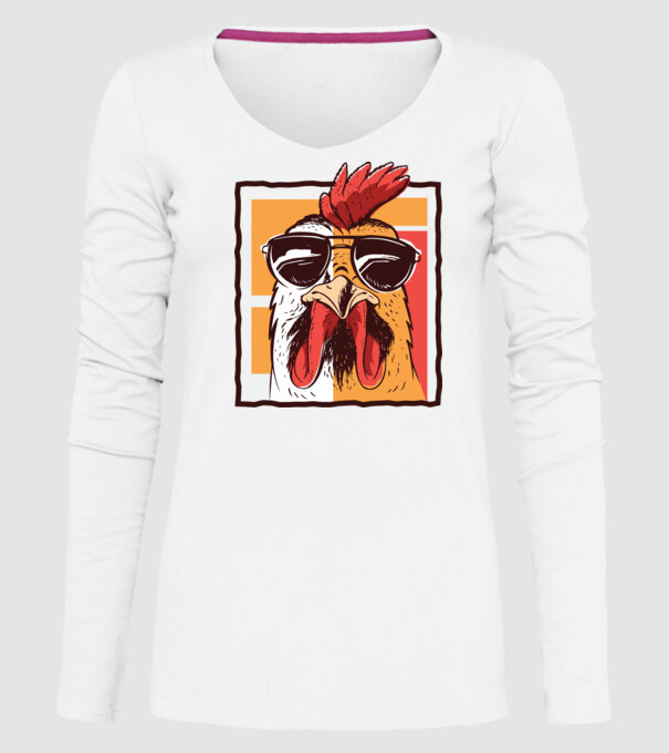 Pui cool model alb pe tricou