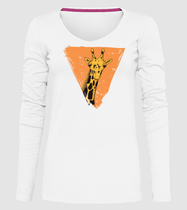 Girafă cool model alb pe tricou