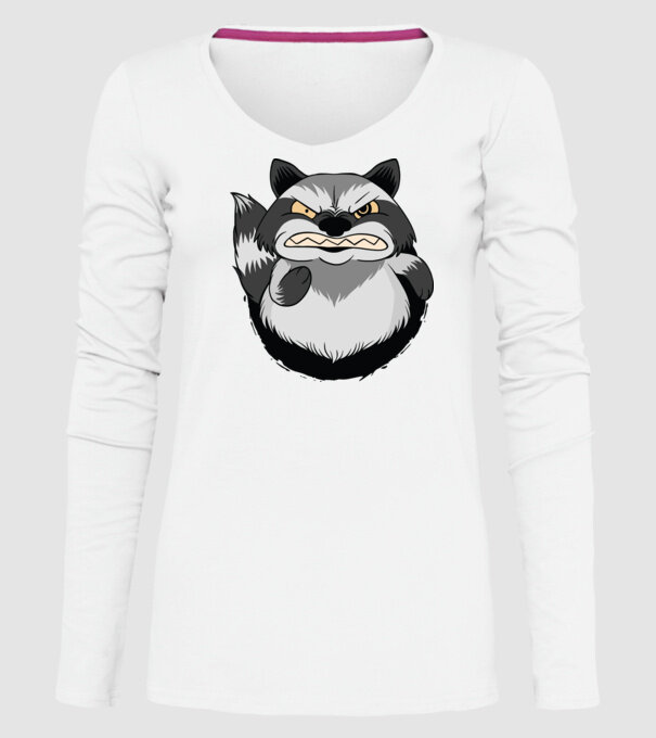Raton furios model alb pe tricou