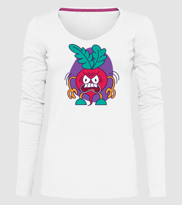 Ridichi supărat model alb pe tricou