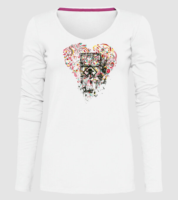 Inimă otrăvită model alb pe tricou