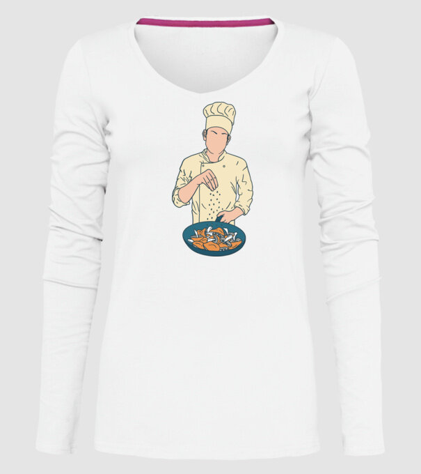 Maestru Bucătar model alb pe tricou