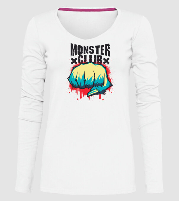 Monster Club model alb pe tricou