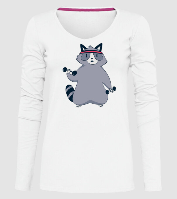 Raton antrenament model alb pe tricou