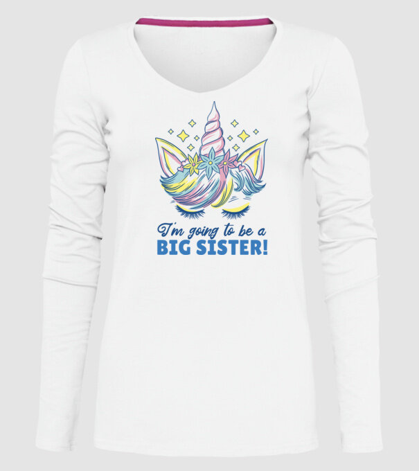 O să fiu un frate mai mare Unicorn model alb pe tricou