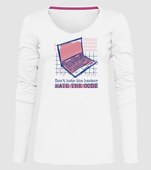 Nu urî hackerul, urăște codul model alb pe tricou