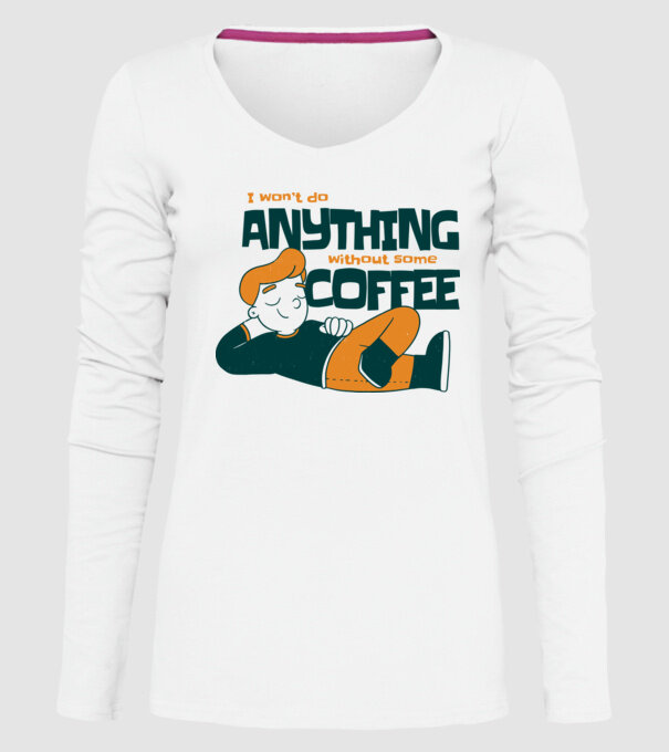 Nu pot fac nimic fără cafea model alb pe tricou