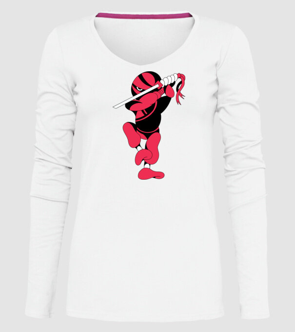 Ninja model alb pe tricou